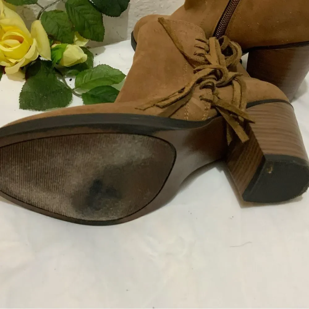 Rampage Fringe Ankle Boots vingnette size 6 M browns